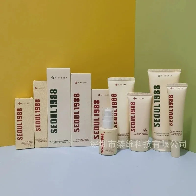 K-secret Seoul 1988 Essence/4% Firming Eye Cream/Sunscreen Snail Cream/Face Cleanser Shrinks Pores and Brightens Skin Tone