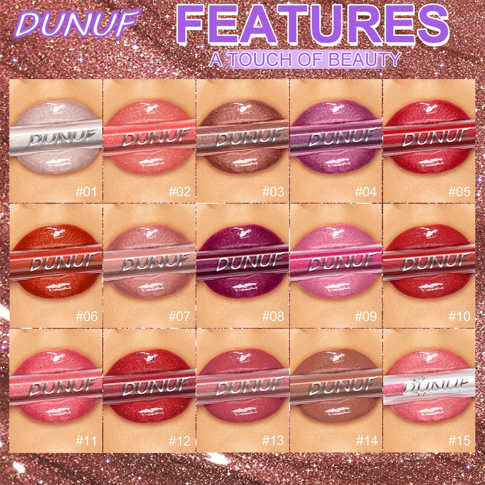 Lip Gloss Lip Oil Set, Glitter Lipstick Shimmer Moisturizing Hydrating Waterproof Non-sticky, Deep Red, Y2K Makeup Christmas
