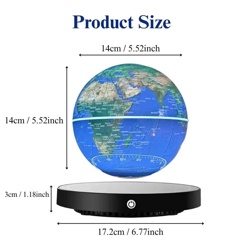 Levitating Magnetic Globe Table Starry Light Rechargeable Touch Control Floating Lamp Personalized Gift Office Home Decoration