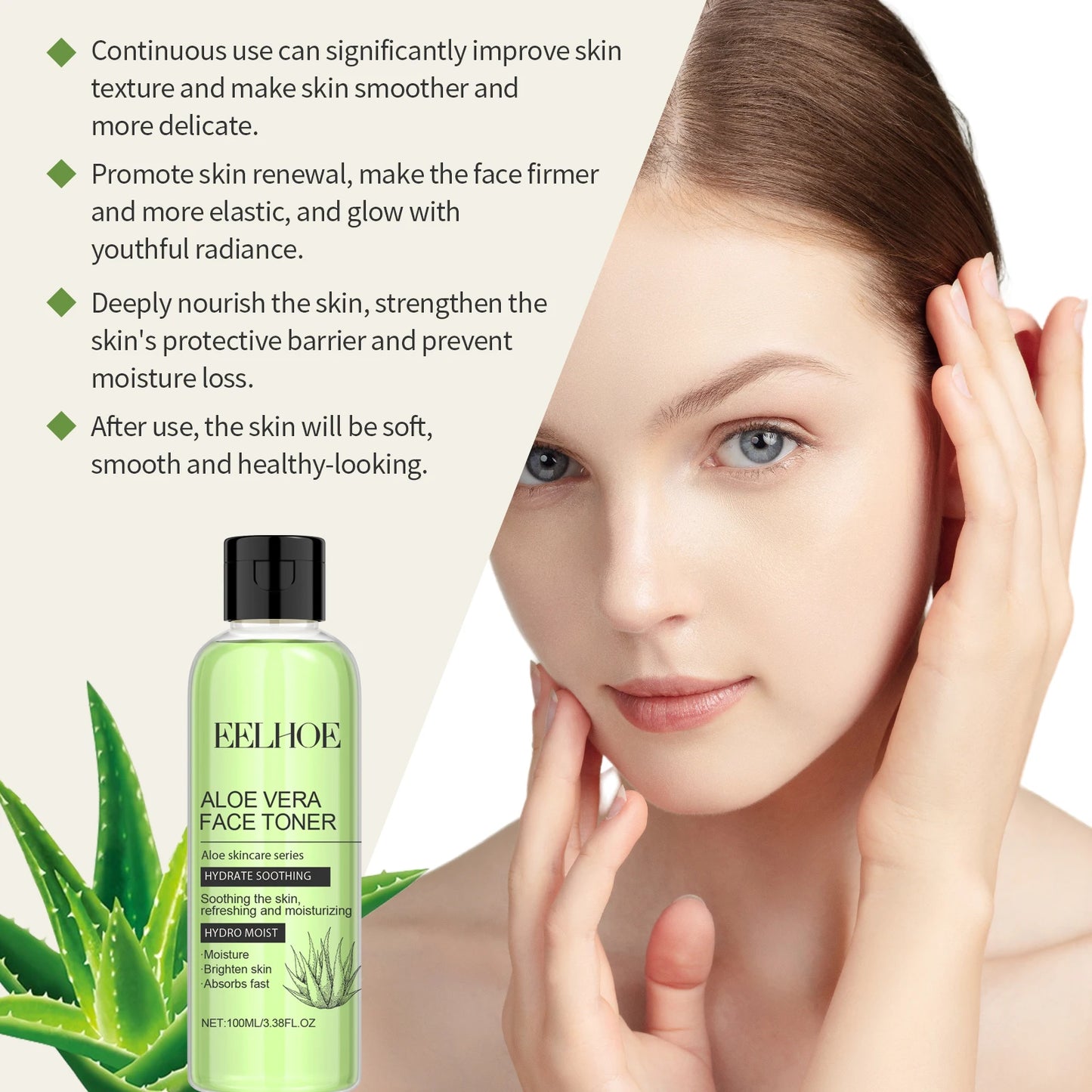 100ml Aloe Vera Toner Tonic Hydration Oil Control Refreshing Rejuvenation Smooth Facial Moisturizing Toner Serum Skin Care New