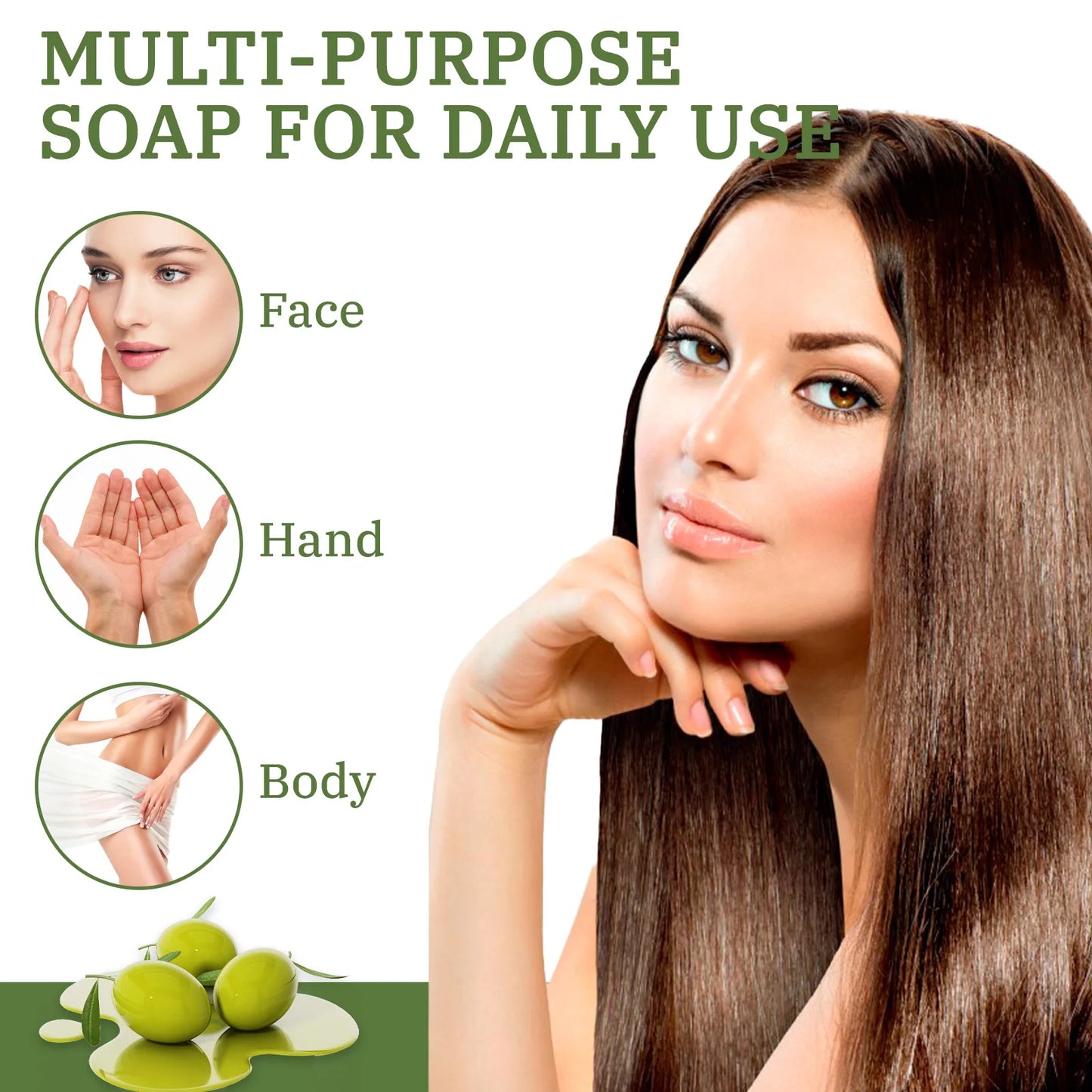 Gentle Olive Oil & Laurel Soap Bar 200g - Handmade, Natural for Face, Body & Hand, Plant-Based Cleansing, All Skin Types