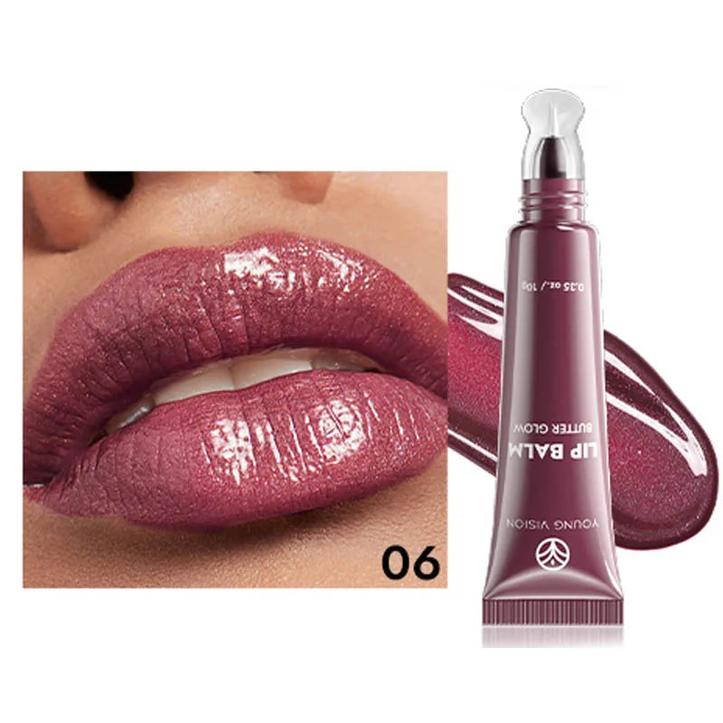 YOUNG VISION 6 Colors Fine Shimmering Hydrating Pipe Lip Gloss Moisturizing Crystal Gloss Lip Gloss Layering Lip Makeup