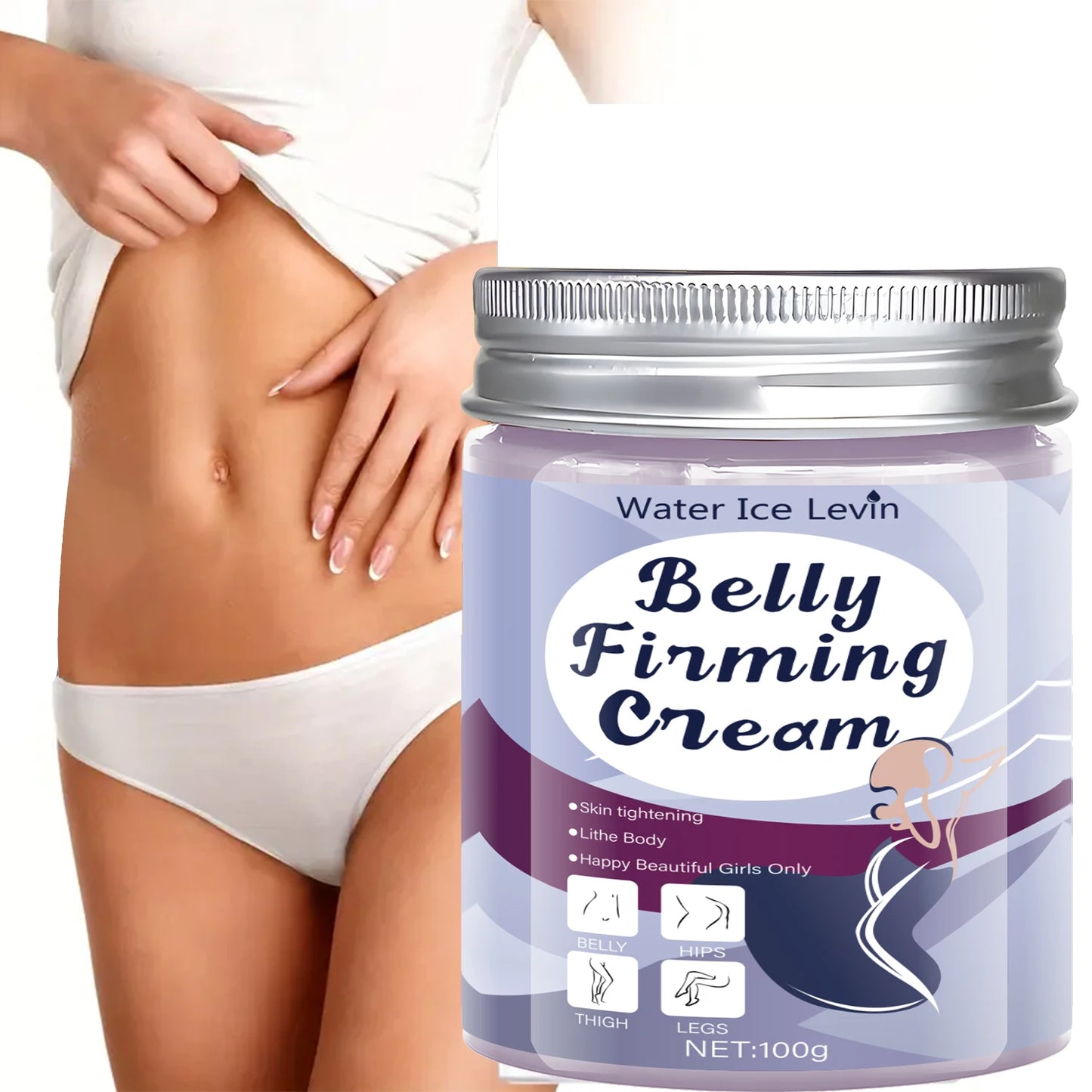 Firming Body Cream, Abdominal Firming Cream, Jojoba Oil and Caffeine, Lifting Light Beige, Suitable for Abdominal, Buttocks, Thighs and Chest