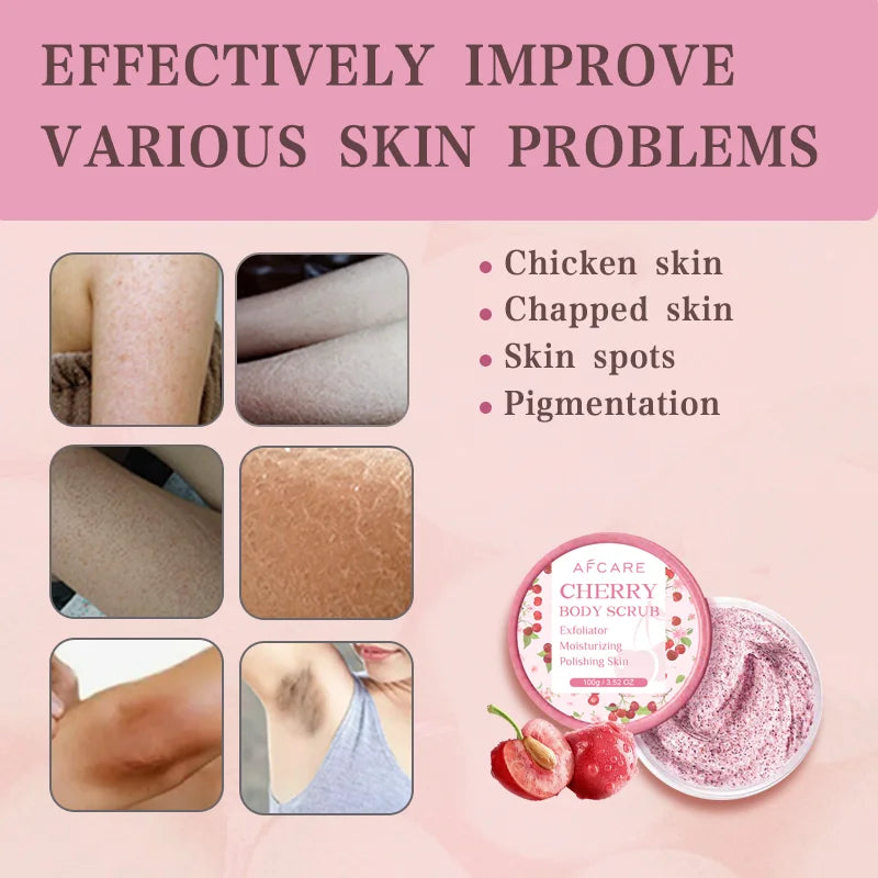 Exfoliator Scrub Cherry Body Cream Deep Cleaning Moisturizing