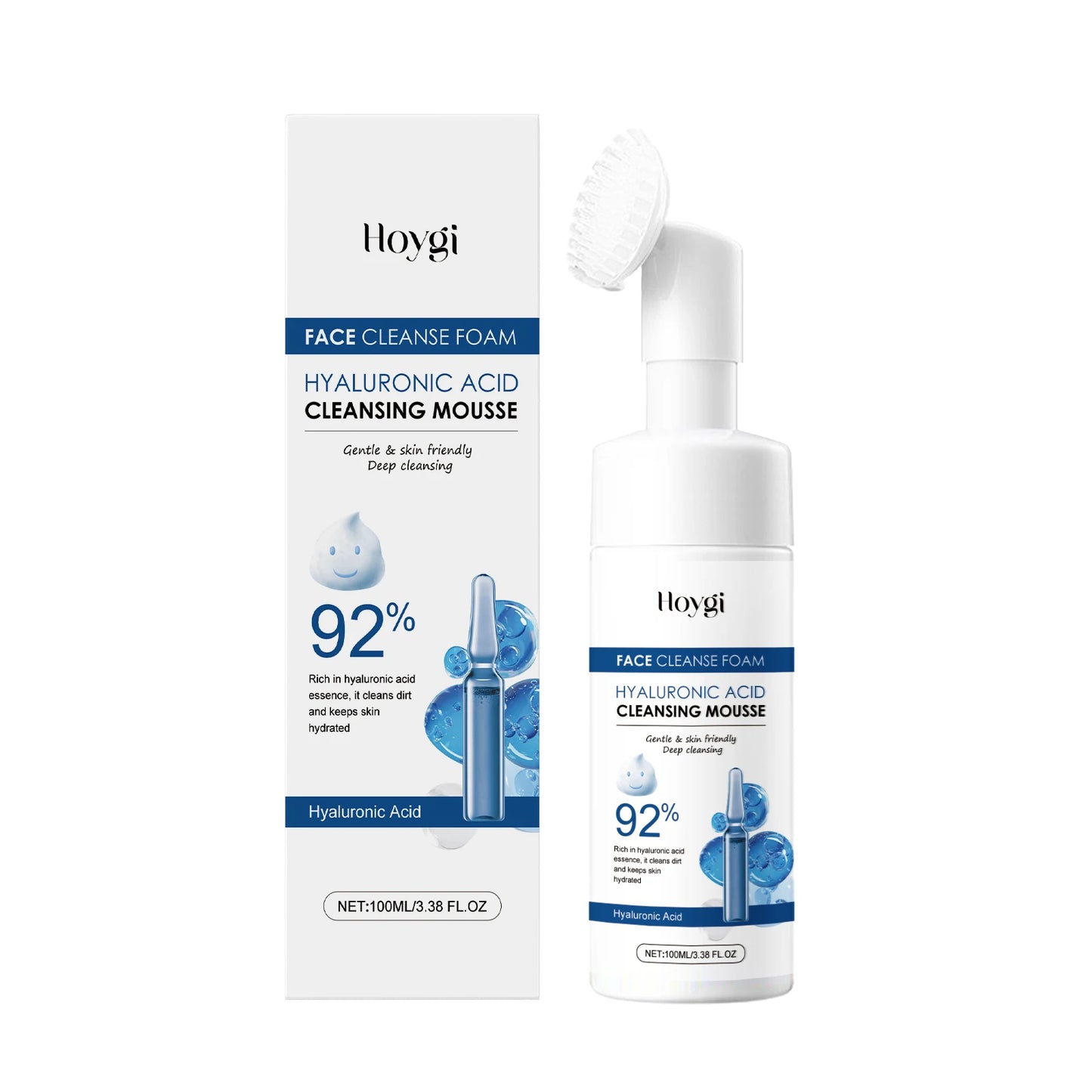 Hyaluronic Acid Cleansing Foam Facial Skin Mildly Cleansing&Attenuating Fine Lines Deep Moisturizing Nourishing Facial Cleanser
