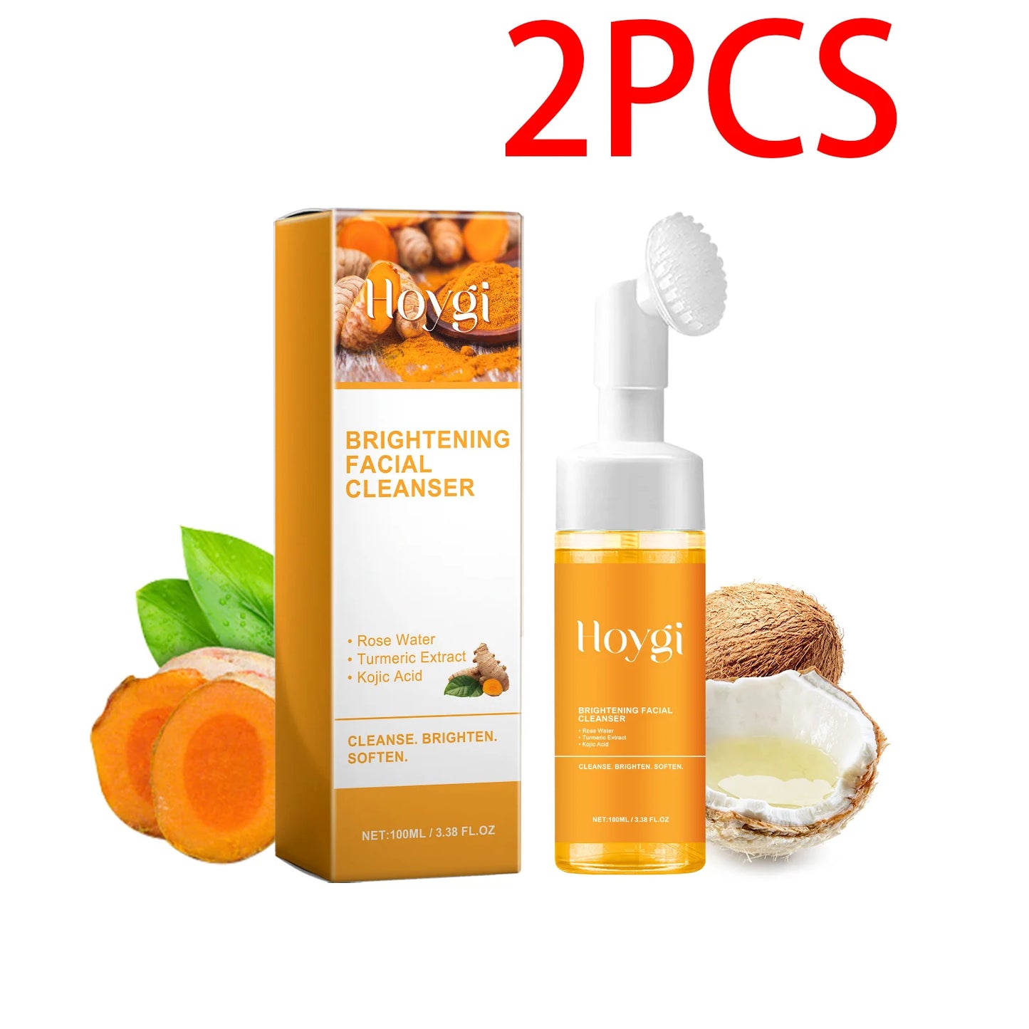 Turmeric Cleanser Face Wash Kojic Acid Exfoliating Deeply Cleanses Skin Maintains Water Oil Balance Remove Dirt Oil Control