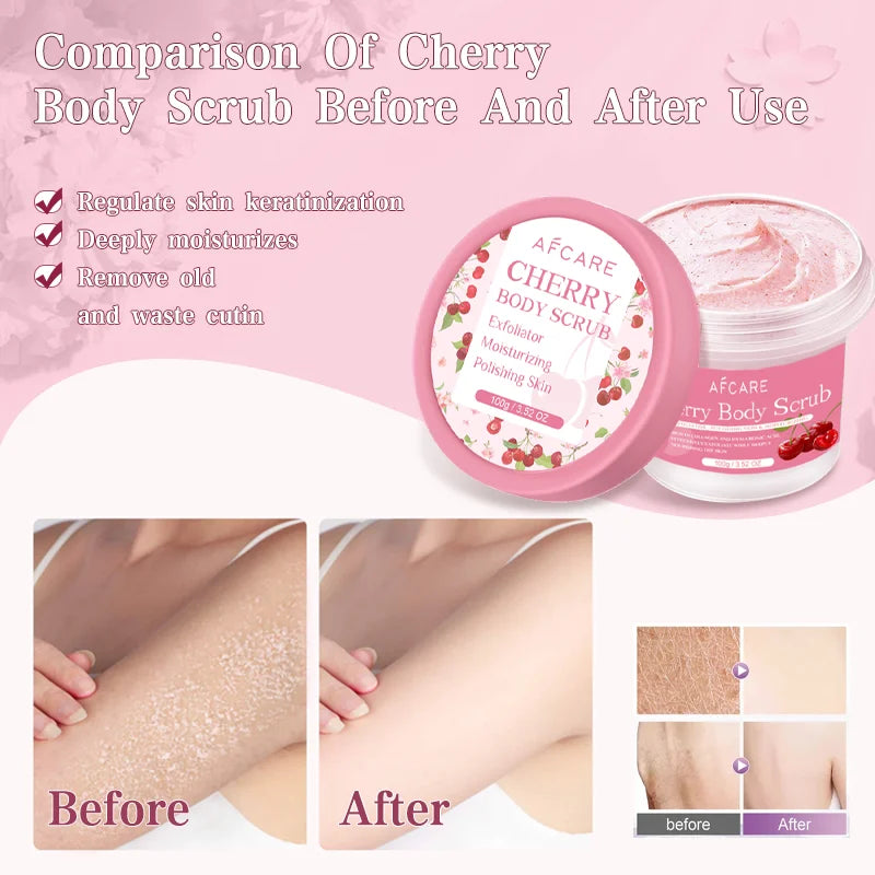 Exfoliator Scrub Cherry Body Cream Deep Cleaning Moisturizing