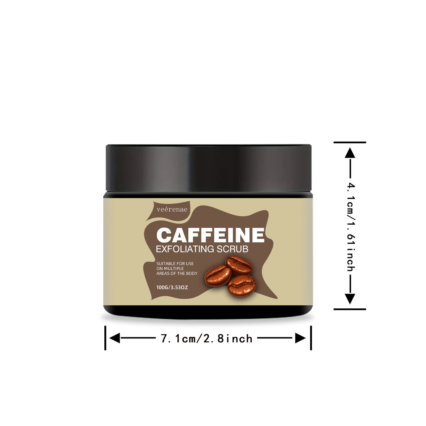 CAFFEINE EXFOLIATING SCRUB - Ice-cream texture, lightweight, non-sticky, non-pore-clogging. Ideal gift for all skin types