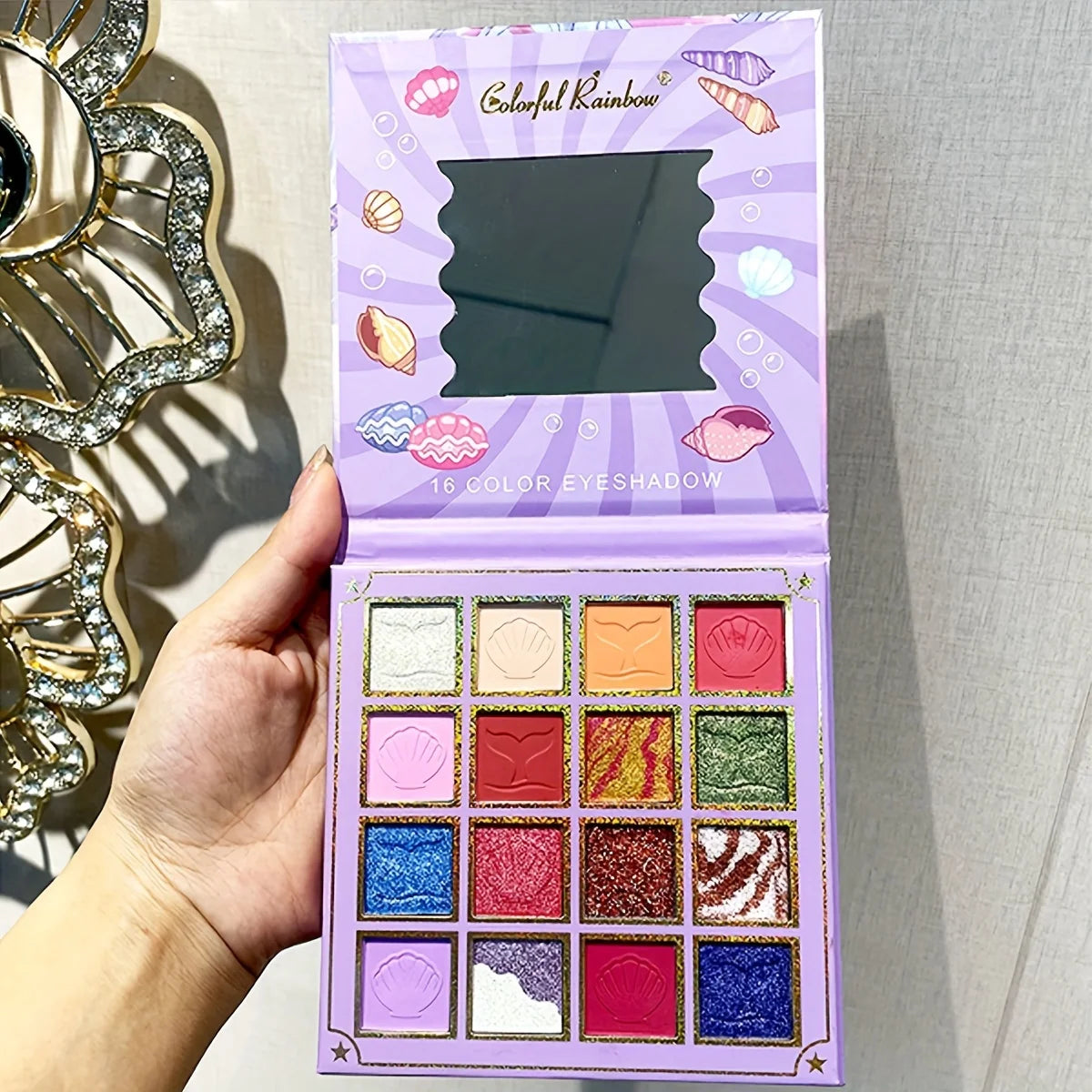 16 Shades Eyeshadow Makeup Palette Shimmer Matte Metallic High Pigmented Neutral Bold Waterproof Eyes Shadow Make Up Set