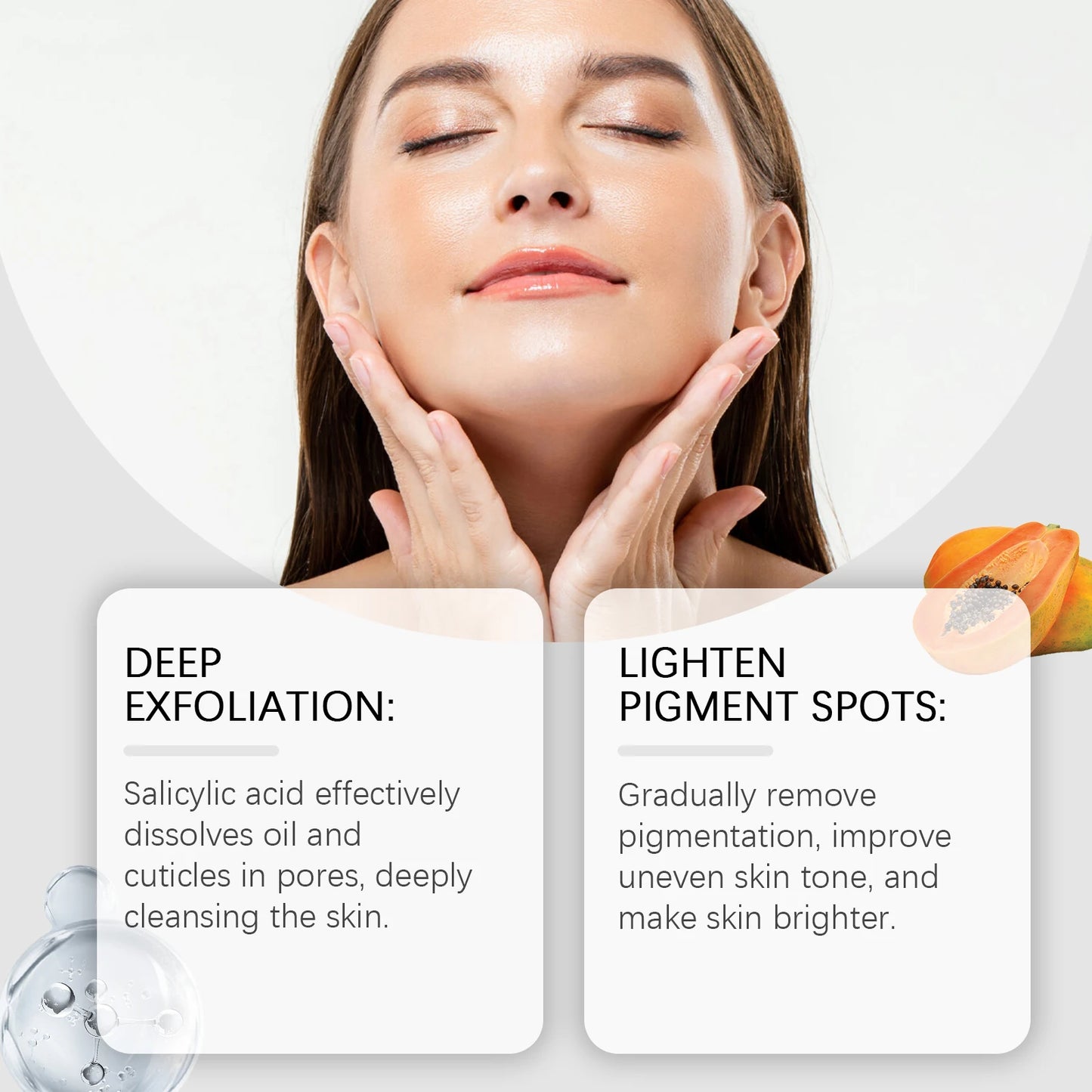 Salicylic Acid Exfoliating Toner 100ml Pore Minimizer Blemish Control Liquid Papaya Extract Hydrating Facial for Acne Prone Skin
