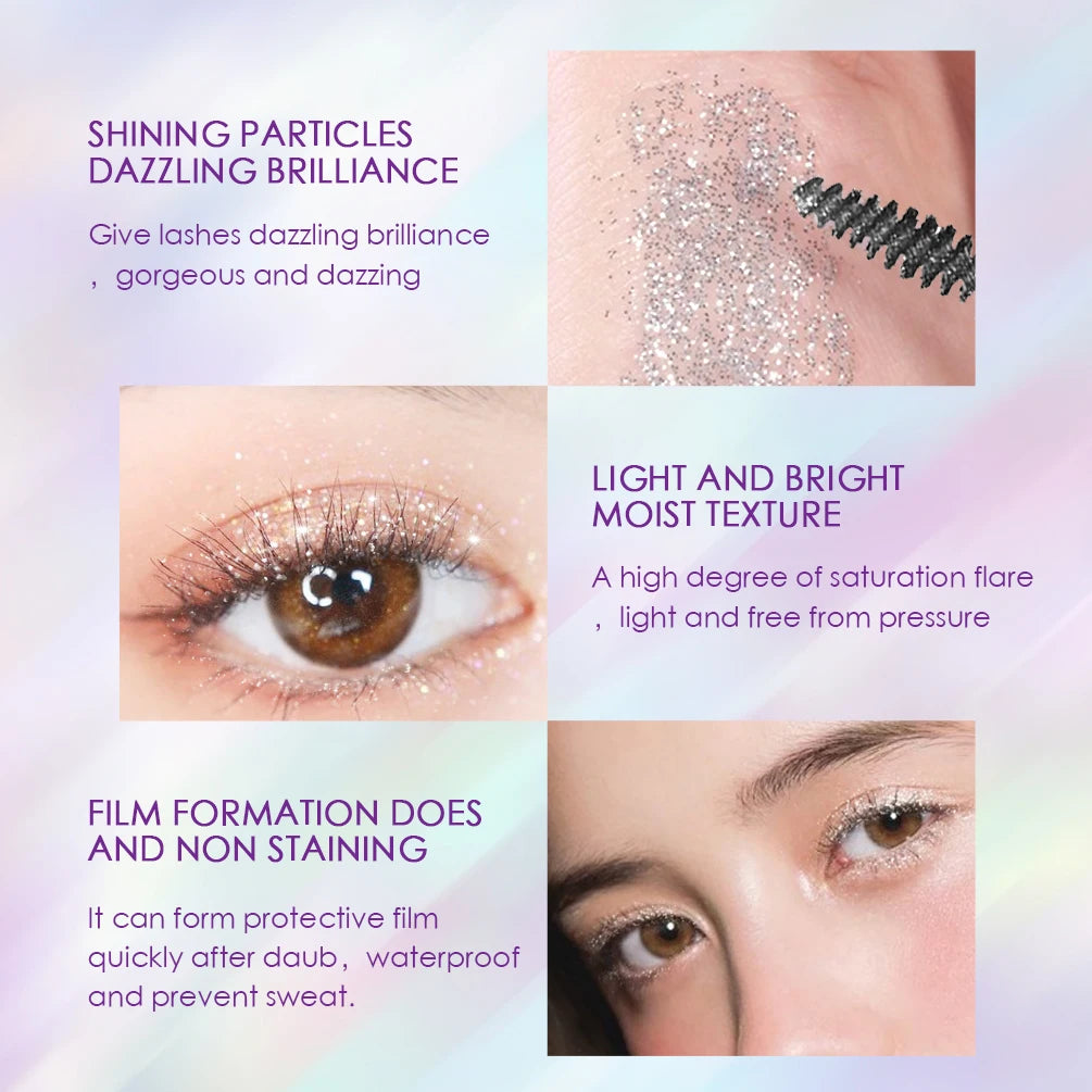 Diamond Glitter Mascara Quick-drying Film Broken Diamond Shiny Mascara Curling Eyelashes Thick Lengthening Mascara For Eyelashes
