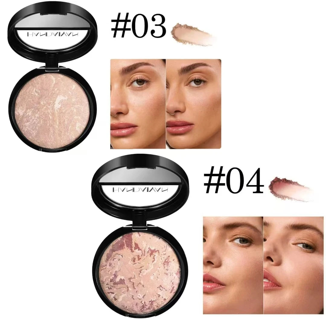 Buy One Get One Free Marble Baking Setting Powder Shiny Waterproof Sweatproof 24-HourNon-CakeyOil-Control Loose Powder Ideal Gif