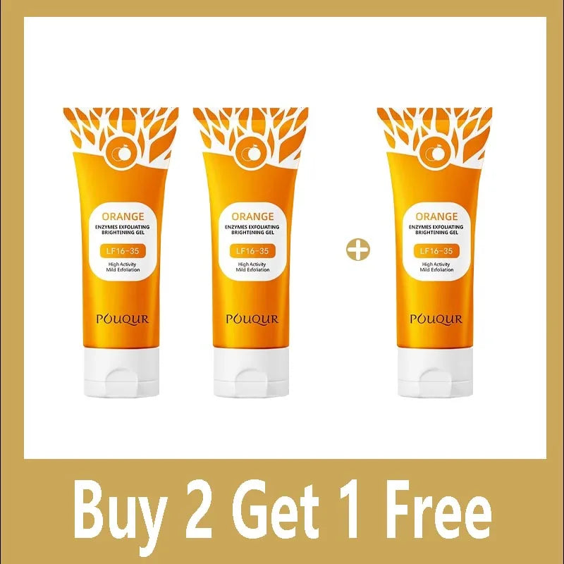 100g Orange Facial Exfoliate Gel For Deep Moisturizing Pore Cleansing Gentle Facial Scrub Body Cleansing Gel Dead Skin Remover