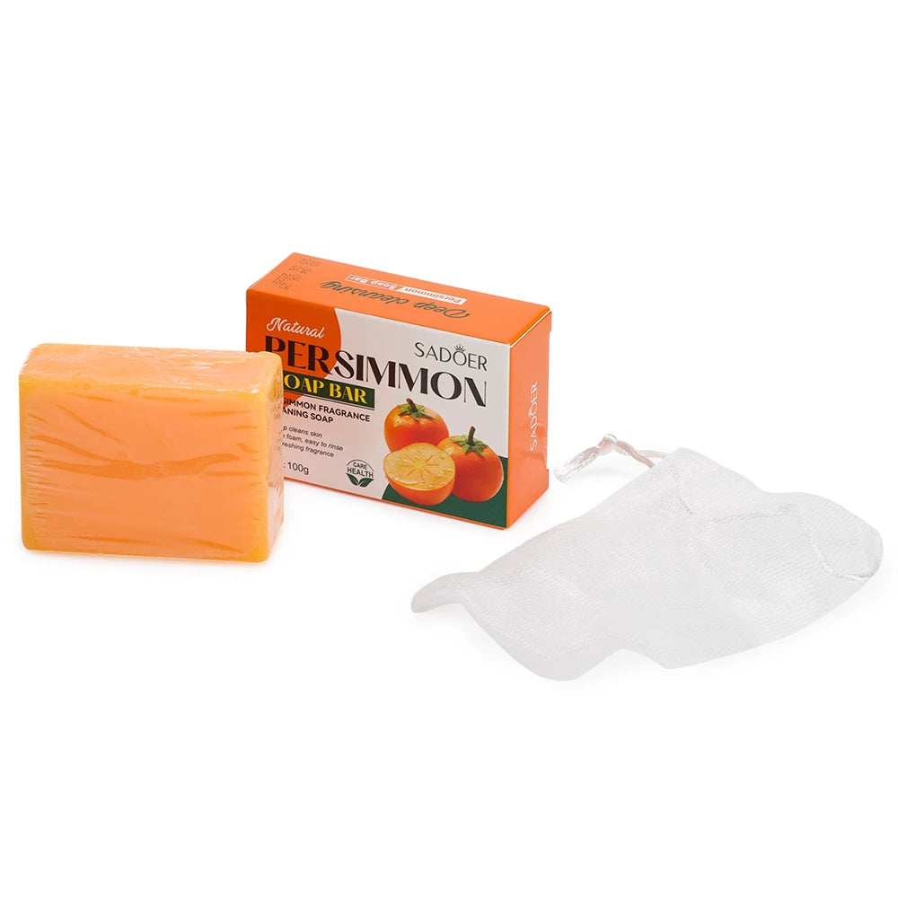 Hand Made Persimmon Soap Body Cleaning Lightening Dark Underarm Leg Body Cleansers Brightening Face Soap Tender Skin Care Beauty