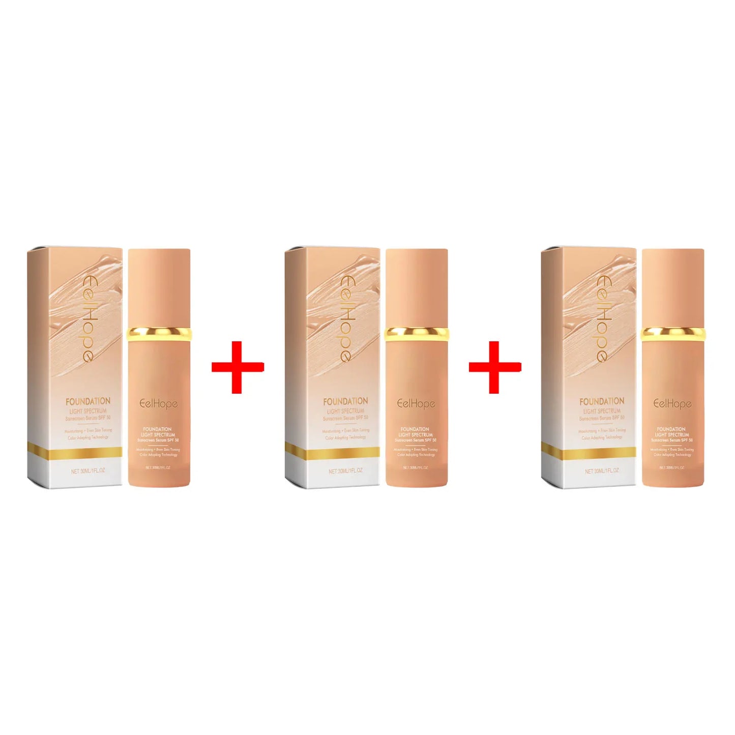 Foundation Color Changing Light Spectrum Sunscreen SPF 50 Concealer Long-lasting Full Coverage Liquid Foundation Base Cosmetics