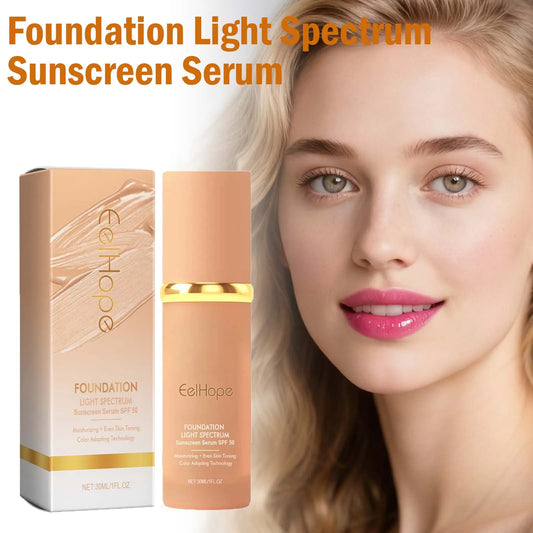 Color Changing Foundation Light Spectrum Sunscreen Serum SPF 50 Concealer Full Coverage Moisturizing Face Makeup Base Cosmetics