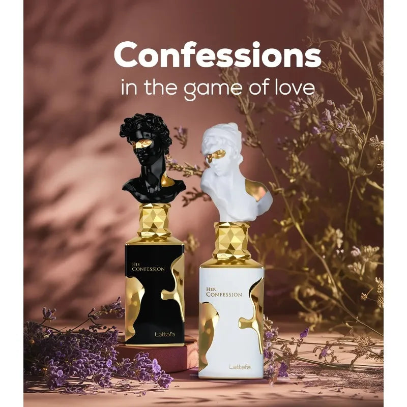 Lattafa His Confession Eau de Parfum Spray 100ml Original Arab Perfumes Lasting Charm Floral Pheromones Perfume for Women Makeup