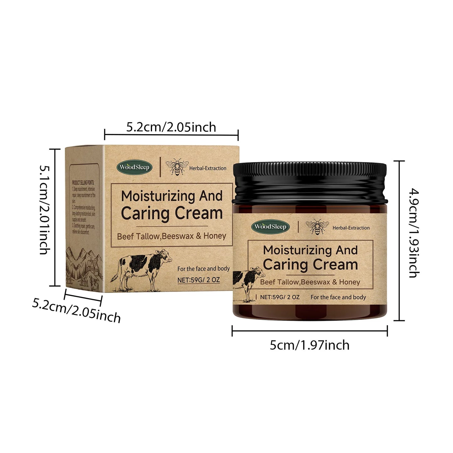 Woodsleep Body Moisturizing Cream Remove Acne Marks Oil Control Deeply Nourish Improve Dullness Bleaching Skin Care Lotions 59g