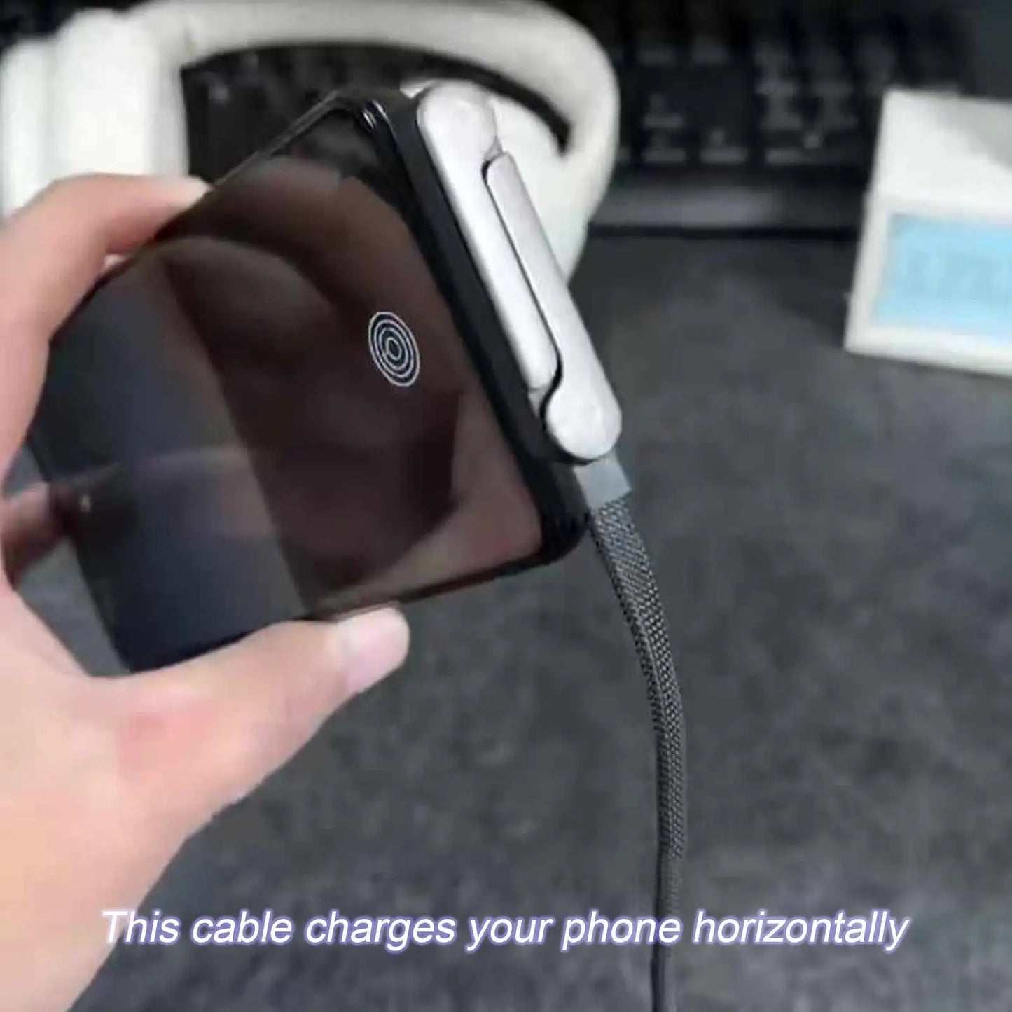 240W Fast Charging Foldable Phone Holder Data Cable 5 FT Fast Charging Cable Phone Tablet Foldable Holder for Android/Tablet