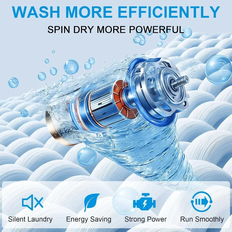 17LBS Full Automatic Portable Washer Spinner - 10 Programs with Child Lock & Energy-Saving, Compact Design Customized
