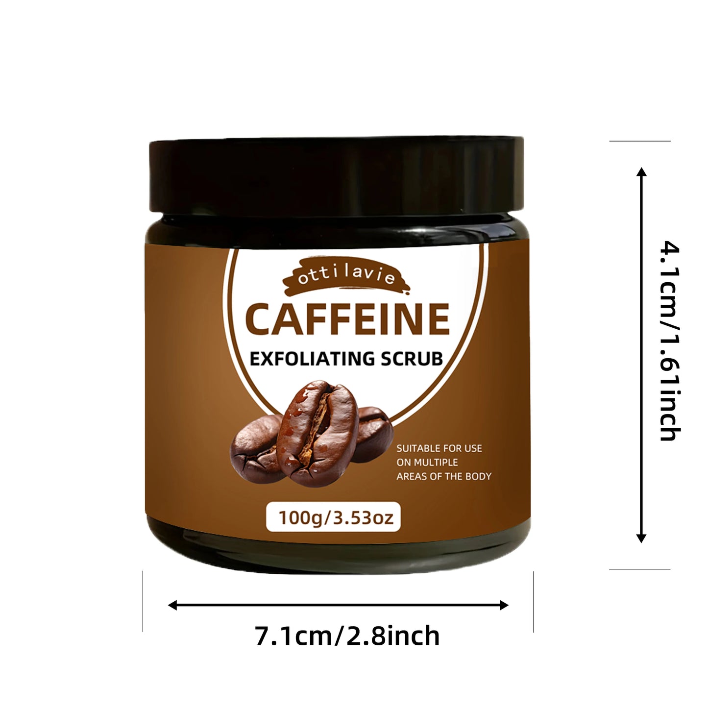 Ottilavie Caffeine Scrub 5.29OZ | Niacinamide & Vitamin C | Gentle Exfoliator for Face & Body | All Skin Types | Xmas & Valentin