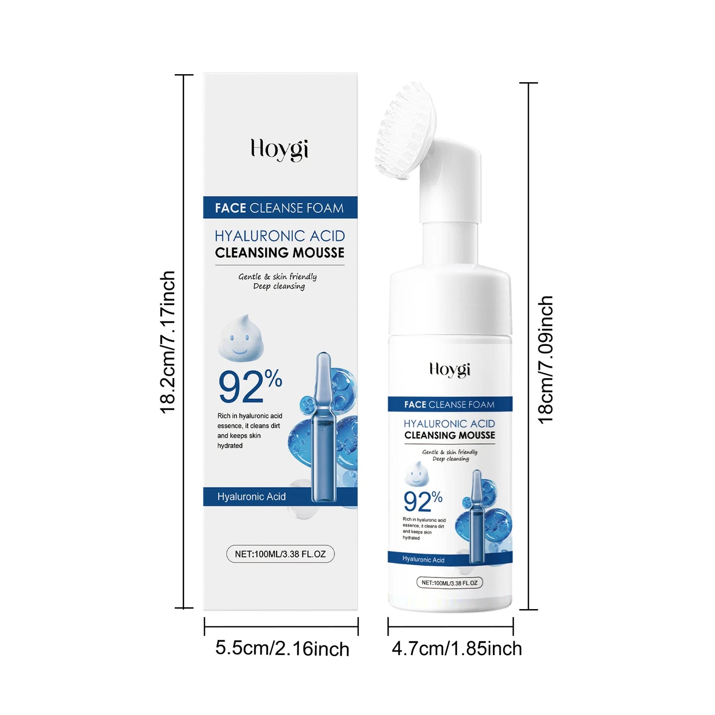 Hyaluronic Acid Cleansing Foam Facial Skin Mildly Cleansing&Attenuating Fine Lines Deep Moisturizing Nourishing Facial Cleanser