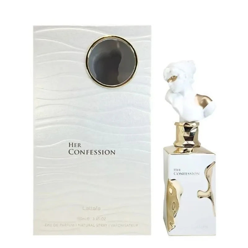 Lattafa His Confession Eau de Parfum Spray 100ml Original Arab Perfumes Lasting Charm Floral Pheromones Perfume for Women Makeup