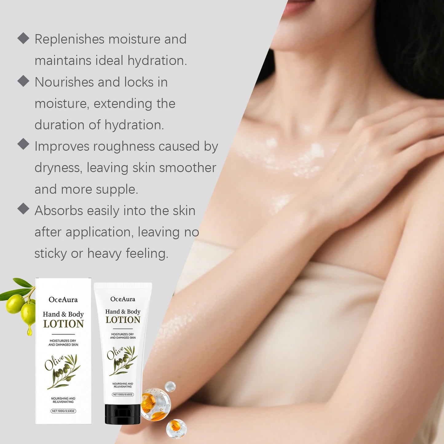 Olive Body Lotion with Vitamin E Olive Oil Deep Hydration for Dry Skin Non Sticky Fast Absorbing Formula Daily Nourishing Cream