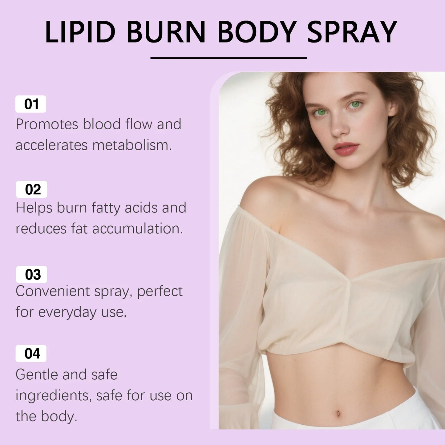 Pueraria Flower Body Care Spray Promoting Blood Circulation Lightweight Easily Absorbed Non-Greasy Suitable for Daily Use