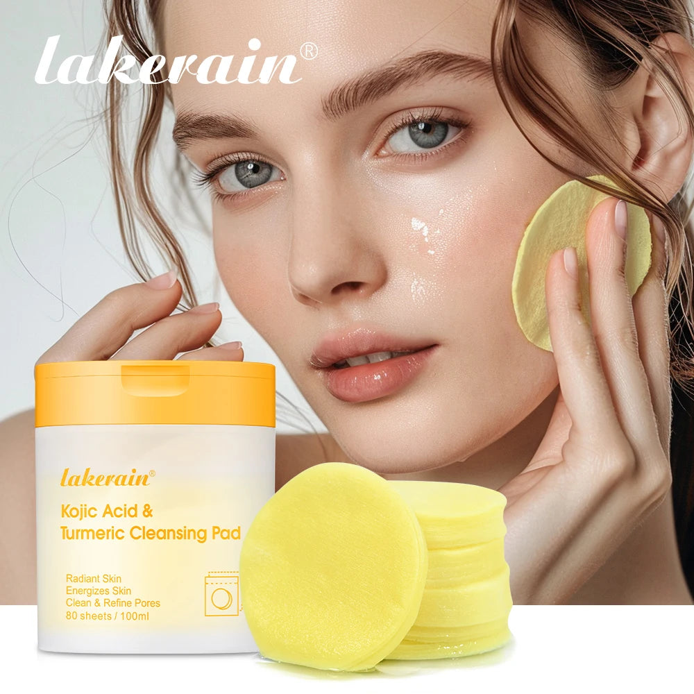 Kojic Acid And Turmeric Cleansing Pad Exfoliate Lighten Acne Scars Unclog Pores Turmeric Cleansing Pad Dark Spots With  Glycerol