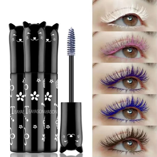 6-Color Mascara with Large Brush Head, Easy to Apply, Non-Clumping, Not Easy to Smudge, Mascara and Eyebrow Gel
