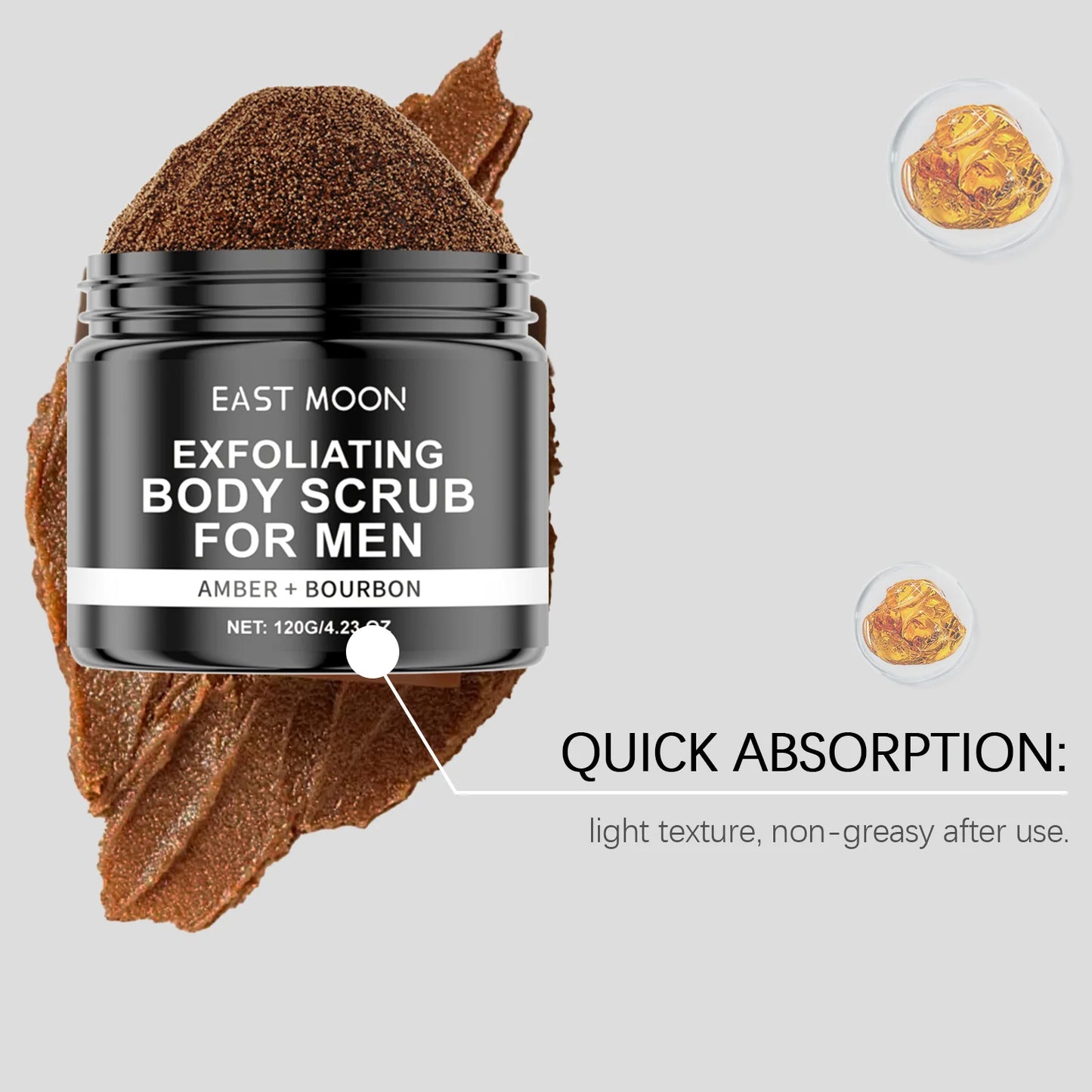 Caramel Sea Salt Body Scrub Exfoliates Dead Skin Cells Deeply Hydrates And Nourishes Cleanses Pores Men's Bath Scrub