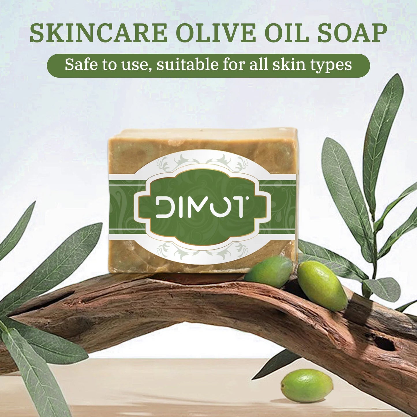 Gentle Olive Oil & Laurel Soap Bar 200g - Handmade, Natural for Face, Body & Hand, Plant-Based Cleansing, All Skin Types
