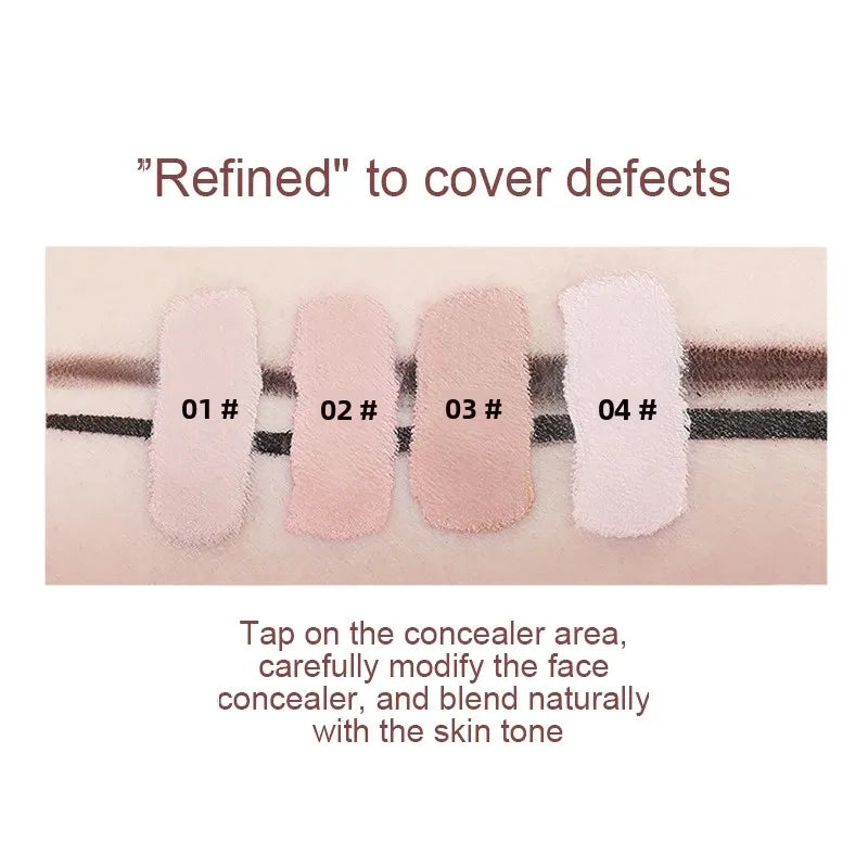 4Color Waterproof Full Coverage Concealer for Tattoos Scars Acne Marks Dark Circles Natural Finish Foundation for All Skin Tones