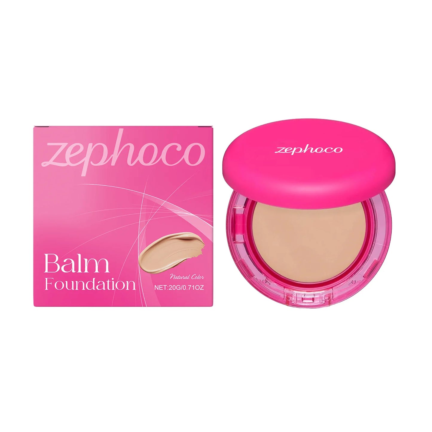 Zephoco Balm Foundation 4 Color Long Lasting Oil Control Age-Defying Matte BB Cream Foundation High Coverage Makeup Products 20g