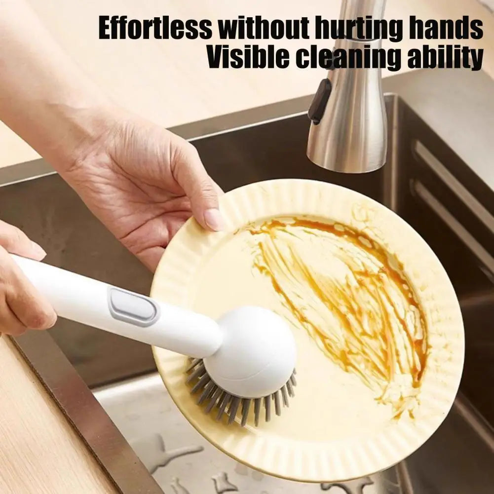 Rotating Soap-Dispensing Pot Brush
