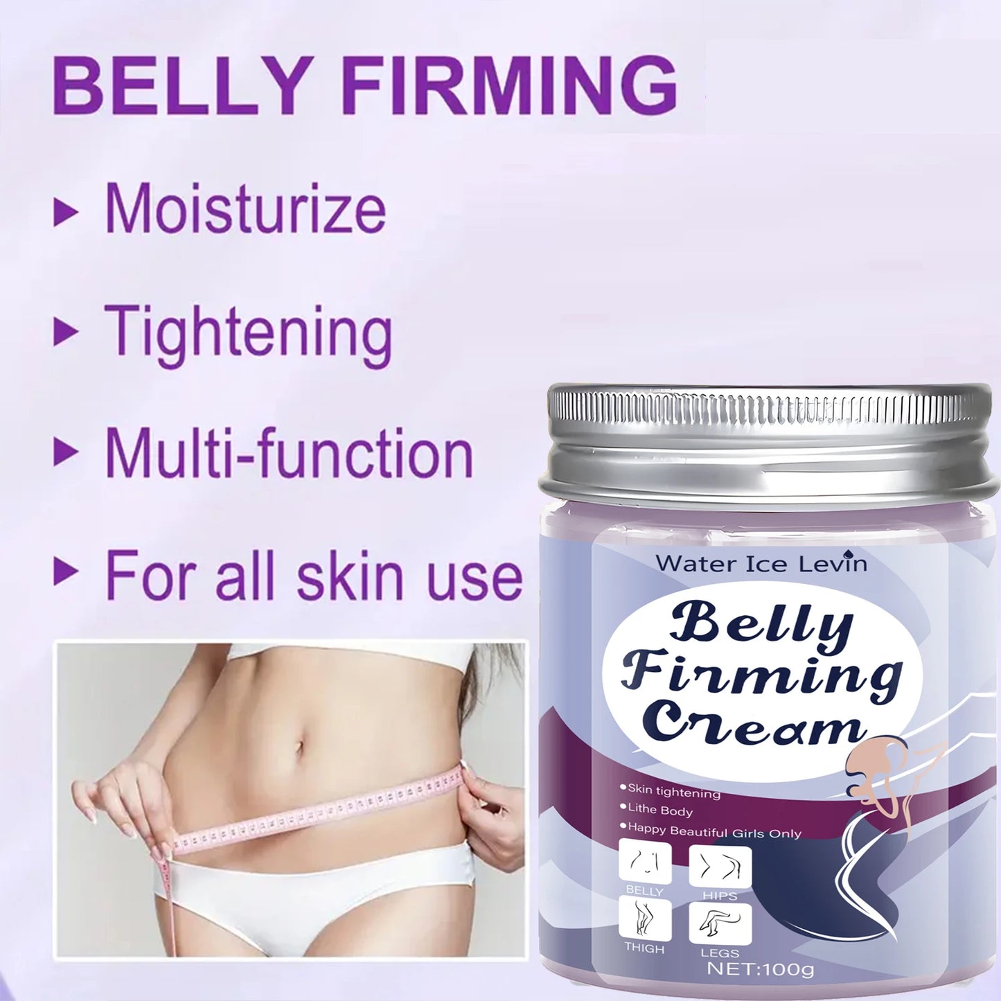 Firming Body Cream, Abdominal Firming Cream, Jojoba Oil and Caffeine, Lifting Light Beige, Suitable for Abdominal, Buttocks, Thighs and Chest