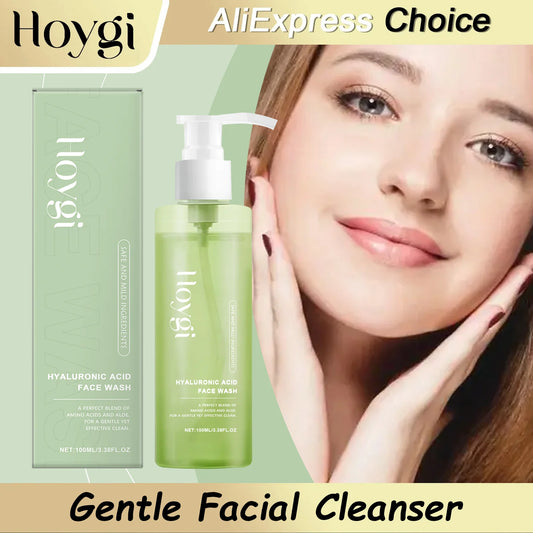 HOYGI Hyaluronic Acid Cleanser Anti Acne Oil Control Blackhead Remover Skin Cleansing Gel Brightening Pore Cleaning Face Wash