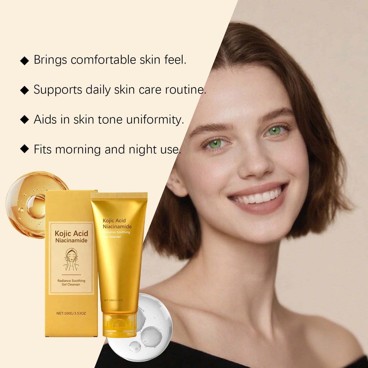 Radiance Soothing Gel Cleanser Skin Cleansing Brightening Hydrating Repair Face Foam Daily Cleanser for Sensitive Skin Skincare