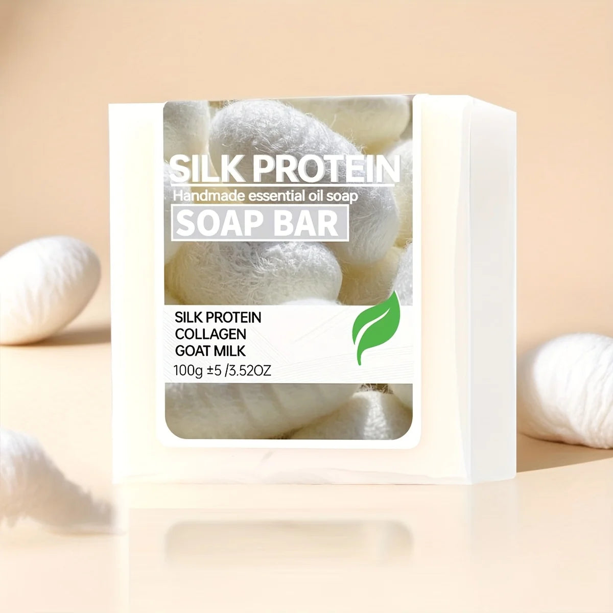 2Pcs/Silk Protein Drawing Soap Goat Milk Moisturizing Cleansing Soap Collagen Soap