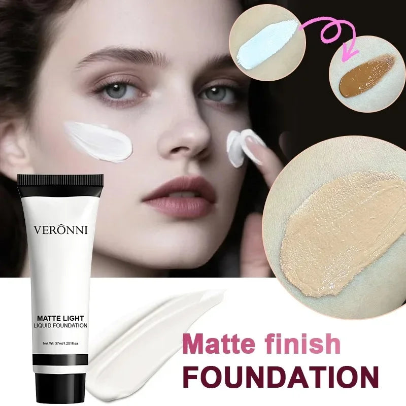 1PC/2PCS White Liquid Foundation 37ml Full Coverage Oil Control Long Lasting for Stage Halloween Cosplay Makeup