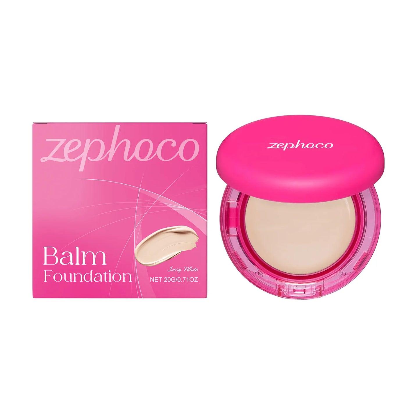 Zephoco Balm Foundation 4 Color Long Lasting Oil Control Age-Defying Matte BB Cream Foundation High Coverage Makeup Products 20g