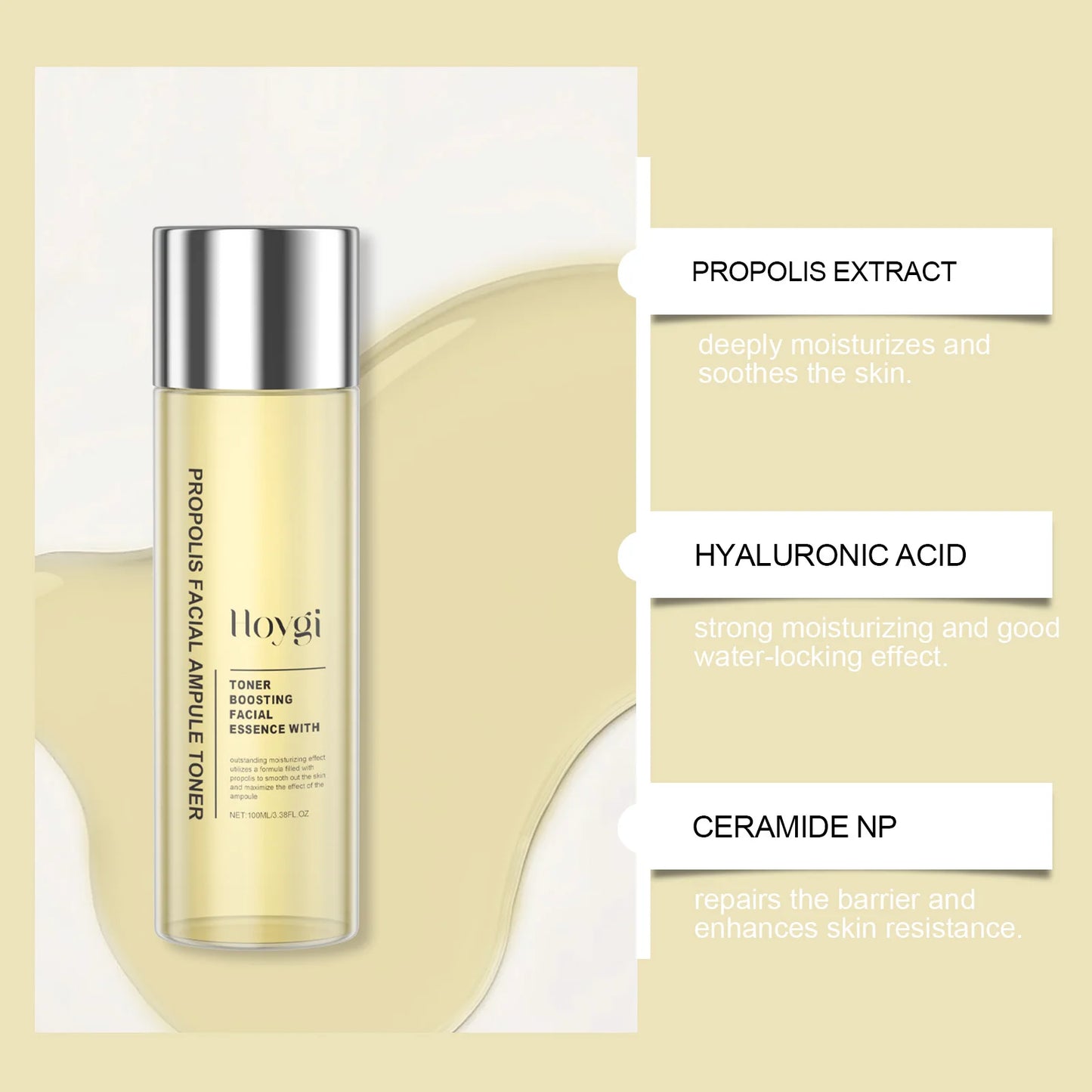 Honey Ceramide Facial Toner Moisturizing & Soothing Toner Improve Skin Barrier Nourishing Essence for Sensitive Skin Care