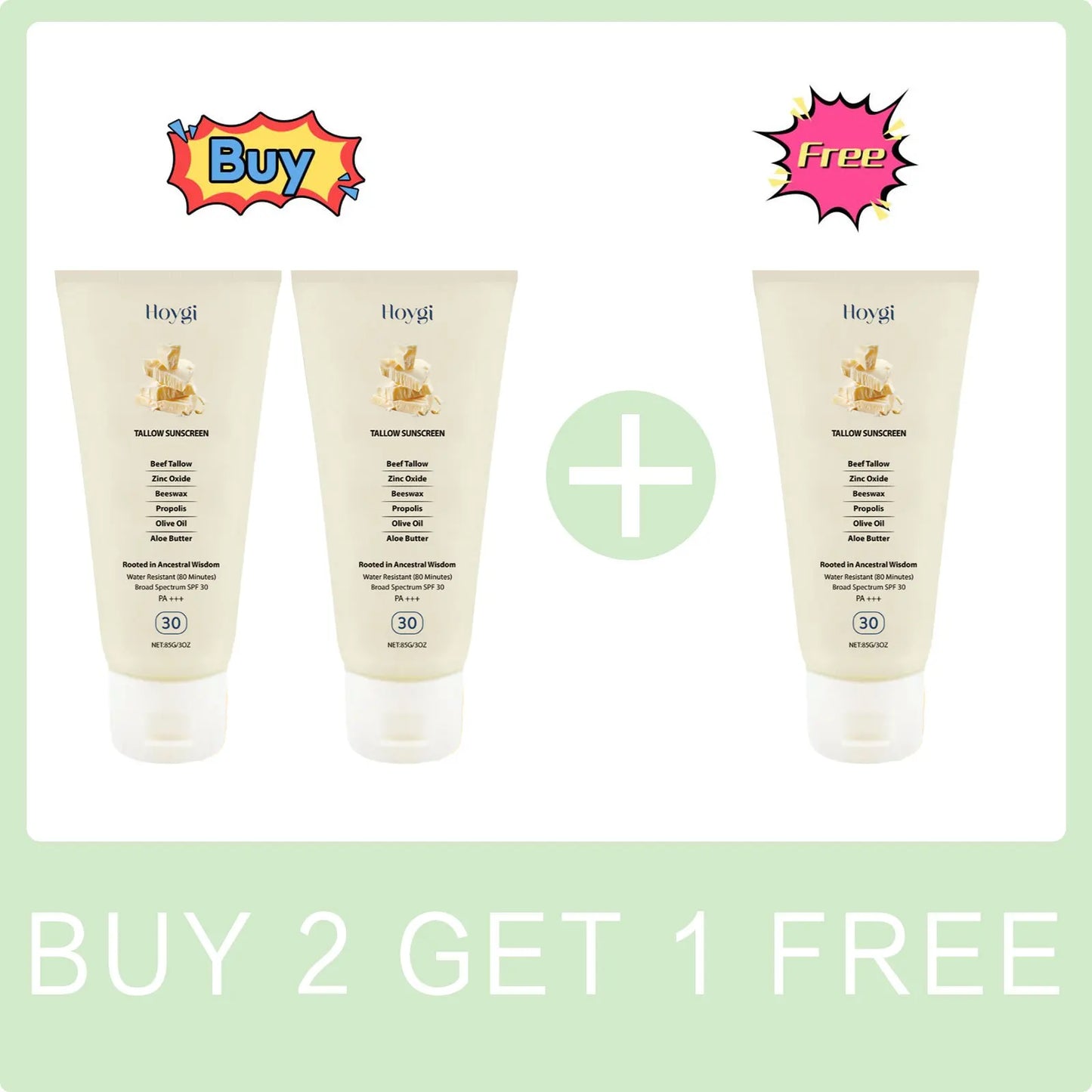 Tallow Brightening Sunscreen Spf30+ Anti Sunburn UV Long-Lasting Sun Protection Waterproof Moisturizing Face Sunscreen Product
