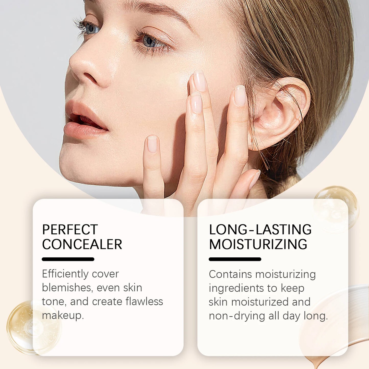 Color Changing Foundation Light Spectrum Sunscreen Serum SPF 50 Concealer Full Coverage Moisturizing Face Makeup Base Cosmetics
