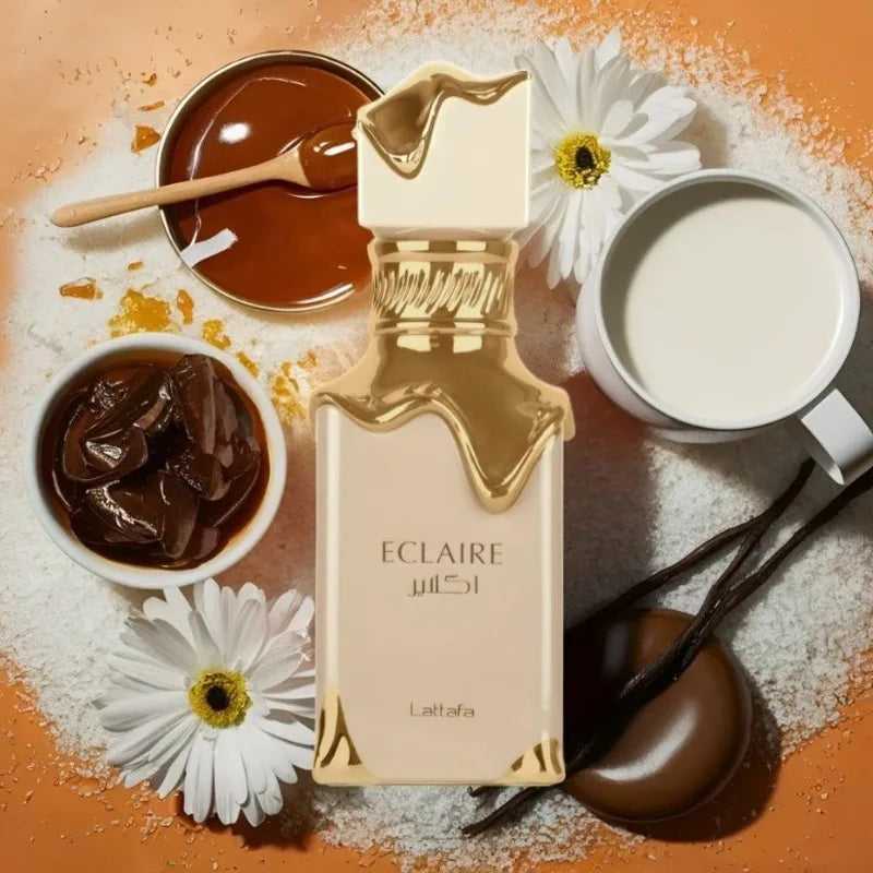 Lattafa Eclaire Vanilla Caramel Sweet Floral Eau de Parfum Long-Lasting Fragrance for Women 3.40 Ounce