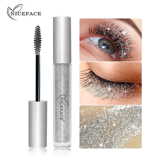Diamond Glitter Mascara Quick-drying Film Broken Diamond Shiny Mascara Curling Eyelashes Thick Lengthening Mascara For Eyelashes