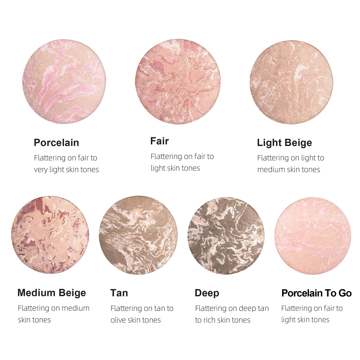 Buy One Get One Free Marble Baking Setting Powder Shiny Waterproof Sweatproof 24-HourNon-CakeyOil-Control Loose Powder Ideal Gif