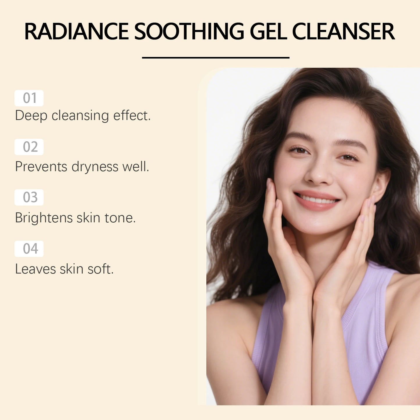 Radiance Soothing Gel Cleanser Skin Cleansing Brightening Hydrating Repair Face Foam Daily Cleanser for Sensitive Skin Skincare