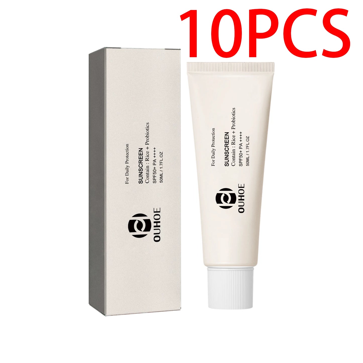 SPF 50 Face Sunscreen Non Lightweight Rice Probiotic Brightening Greasy UV Protection Moisturizing Cream for Sensitive Skin